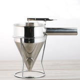 Maxbell  Confectionery Funnel Stainless Steel Funnel Stand Cake Decorating Tool Funnel