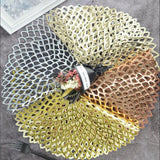 Max Non Slip Round Placemat PVC Table Mat Coaster Place Mat Silver