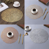 Max Non Slip Round Placemat PVC Table Mat Coaster Place Mat Silver