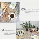 Max Non Slip Round Placemat PVC Table Mat Coaster Place Mat Silver