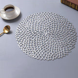 Max Non Slip Round Placemat PVC Table Mat Coaster Place Mat Silver