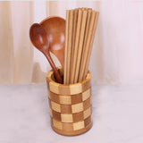 Max Natural Bamboo Kitchen Chopsticks Utensils Holder Non Slip 9.5x12cm Round B