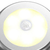 Max Auto Motion Sensor Infrared Toilet Night Light Cabinet Stair Lamp Silver Shell Warm White Light