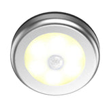 Max Auto Motion Sensor Infrared Toilet Night Light Cabinet Stair Lamp Silver Shell Warm White Light