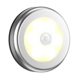 Max Auto Motion Sensor Infrared Toilet Night Light Cabinet Stair Lamp Silver Shell Warm White Light
