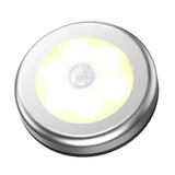 Max Auto Motion Sensor Infrared Toilet Night Light Cabinet Stair Lamp Silver Shell Warm White Light