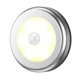 Max Auto Motion Sensor Infrared Toilet Night Light Cabinet Stair Lamp Silver Shell Warm White Light