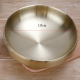 Max Stainless Steel Noodles Bowl Dinner Soup Fruit Bowl Kitchenware Gold 19cm