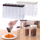 Max Multi-function Spice Jars Rack Condiment Pot Container Organizer White Lid