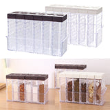 Max Multi-function Spice Jars Rack Condiment Pot Container Organizer White Lid