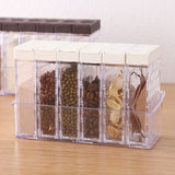 Max Multi-function Spice Jars Rack Condiment Pot Container Organizer White Lid