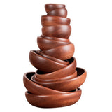 Max Wooden Fruit Salad Serving Mixing Bowl Food Container Storage Organizer M