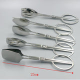 Max Stainless Steel Cooking Tong Fruit Salad Barbecue BBQ Grill Clip Tongs B