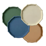 Max Colorful Wood Dried Fruit Plate Snacks Dessert Serving Tray Beige