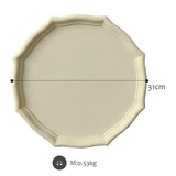Max Colorful Wood Dried Fruit Plate Snacks Dessert Serving Tray Beige