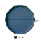 Max Colorful Wood Dried Fruit Plate Snacks Dessert Serving Tray Blue