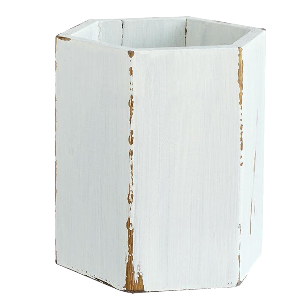 Max Wooden Tabletop Storage Container Pencil Pen Brush Flower Holder Box Hexagon