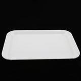 Max Melamine Hotel Serving Tray Dishes Cup Glass Cake Rectangular Tray White S