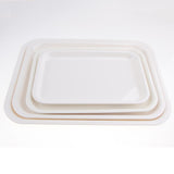 Max Melamine Hotel Serving Tray Dishes Cup Glass Cake Rectangular Tray White S