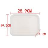 Max Melamine Hotel Serving Tray Dishes Cup Glass Cake Rectangular Tray White S