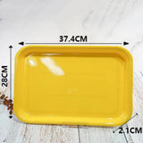 Max Melamine Hotel Serving Tray Dishes Cup Glass Cake Rectangular Tray Yellow L