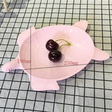 Max Melamine Children Tableware Turtle Cake Snack Tray Plate Dish Rose Pink