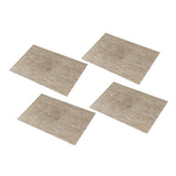 Max 4pcs Vinyl Placemats Coasters Plastic Vintage Tableware Picnic Mat Yellow