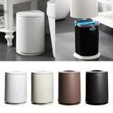 Max Classic Home Trash Can Office Creative Waste Paper Basket with Lid White