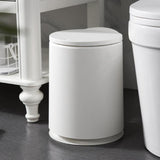 Max Classic Home Trash Can Office Creative Waste Paper Basket with Lid White