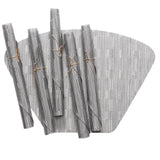 Max 6pcs PVC Fan-Shaped Slip-Proof Heat-Insulating Cushion Placemat Silver Gray