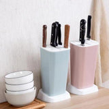 Maxbell  Plastic Kitchen Knife Holder Block Detachable Cutlery Display Stand Pink