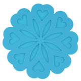 Maxbell  Flower Shaped Silicone Drink Coaster Pad Tabletop Protect Mug Accessory Indigo