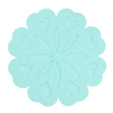 Maxbell  Flower Shaped Silicone Drink Coaster Pad Tabletop Protect Mug Accessory LightBlue