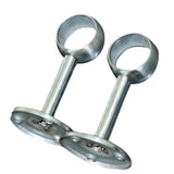 Max 2pcs Stainless Steel Wardrobe Pipe Lever Support Closet Rod Bracket Flange C