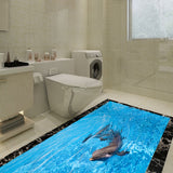 Max 3D Wall Sticker Self Adhesive Tile Wall Sticker DIY Floor Decor Dolphin