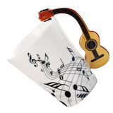 Max Musical Notes Design Ceramic Drink Tea Mug Cup Wood Guitar Freedom