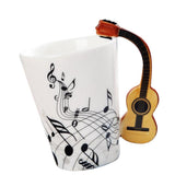 Max Musical Notes Design Ceramic Drink Tea Mug Cup Wood Guitar Freedom