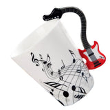Max Musical Notes Design Ceramic Drink Tea Mug Cup Electric Guitar Red Freedom