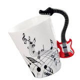 Max Musical Notes Design Ceramic Drink Tea Mug Cup Electric Guitar Red Freedom
