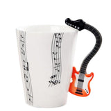 Max Musical Guitar Mug Drink Tea Milk Coffee Mug Ceramic Cup Orange Five Line