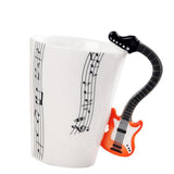 Max Musical Guitar Mug Drink Tea Milk Coffee Mug Ceramic Cup Orange Five Line