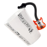 Max Musical Guitar Mug Drink Tea Milk Coffee Mug Ceramic Cup Orange Five Line