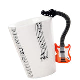 Max Musical Guitar Mug Drink Tea Milk Coffee Mug Ceramic Cup Orange Five Line