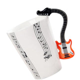 Max Musical Guitar Mug Drink Tea Milk Coffee Mug Ceramic Cup Orange Five Line