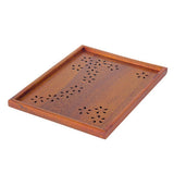Max Hollow Cherry Wood Tray Wooden Plate Home Tea Cup Tea Tray 36X27X2cm