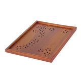 Max Hollow Cherry Wood Tray Wooden Plate Home Tea Cup Tea Tray 36X27X2cm