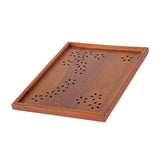 Max Hollow Cherry Wood Tray Wooden Plate Home Tea Cup Tea Tray 36X27X2cm