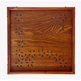Max Hollow Cherry Wood Tray Wooden Plate Home Tea Cup Tea Tray 36X27X2cm