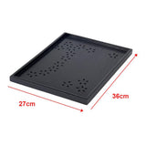 Max Hollow Cherry Wood Tray Wooden Plate Home Tea Cup Tea Tray 36X27X2cm Black