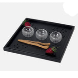 Max Hollow Cherry Wood Tray Wooden Plate Home Tea Cup Tea Tray 36X27X2cm Black